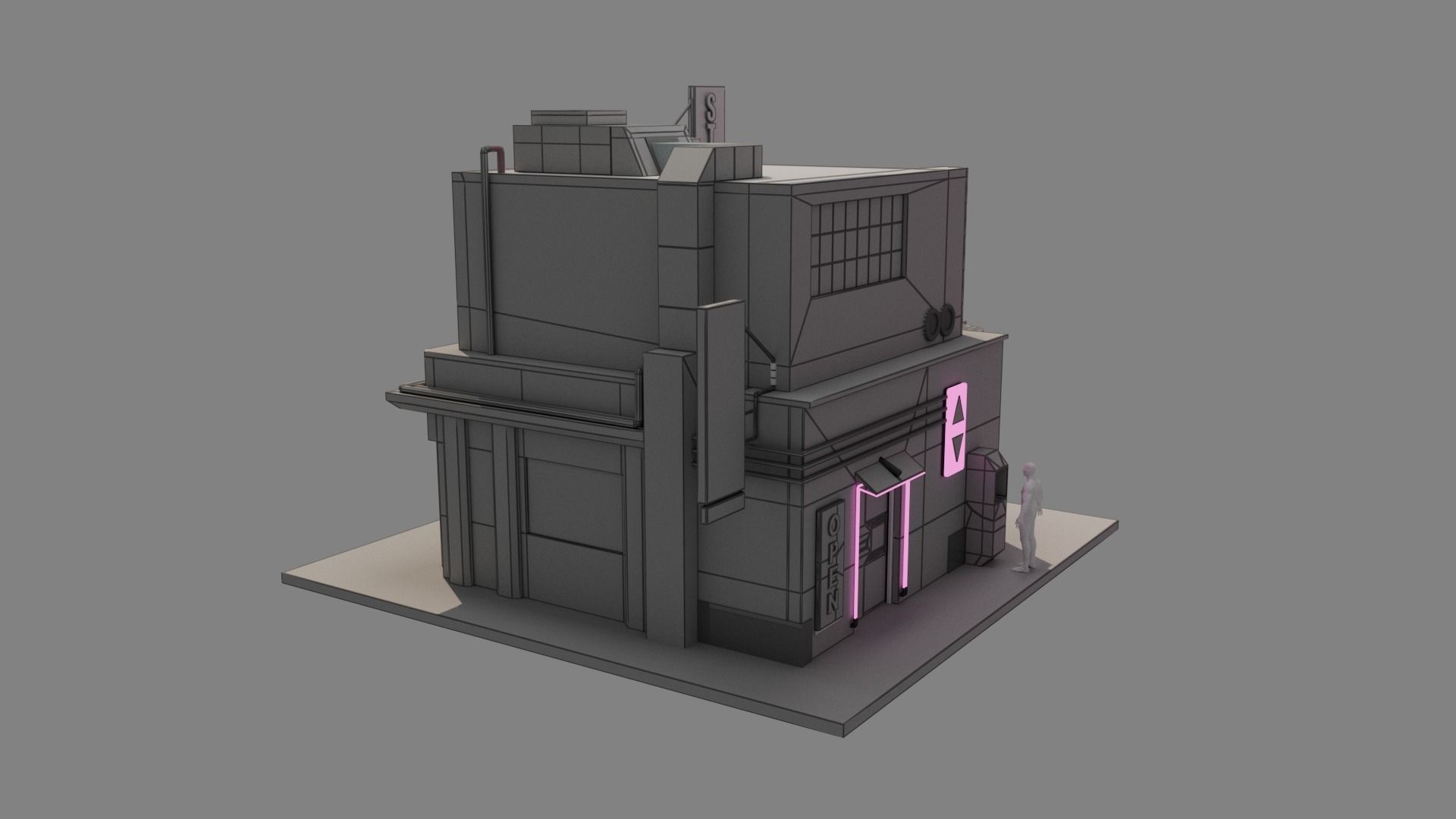 Building Square Series - Store Low-poly 3D model_5