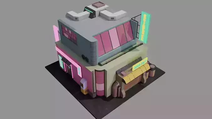 Building Square Series - Store Low-poly 3D model