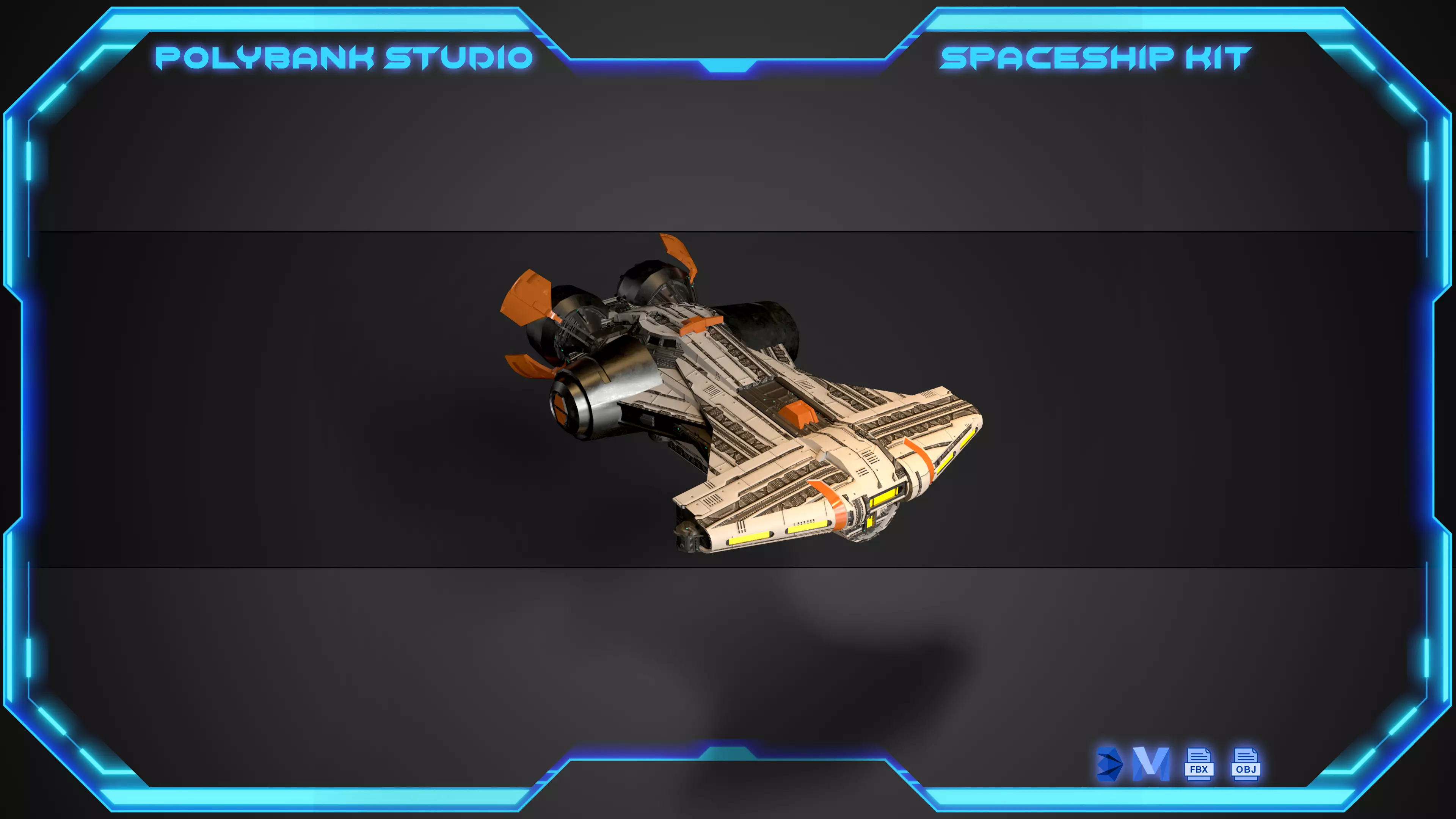 PolyBank Spaceship N19 Low-poly 3D model_0