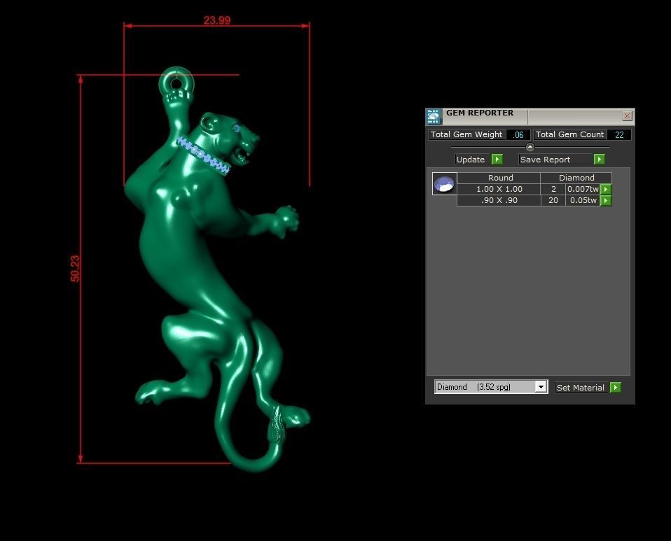 Puma Panther Tiger pendant cad file 3D model_1