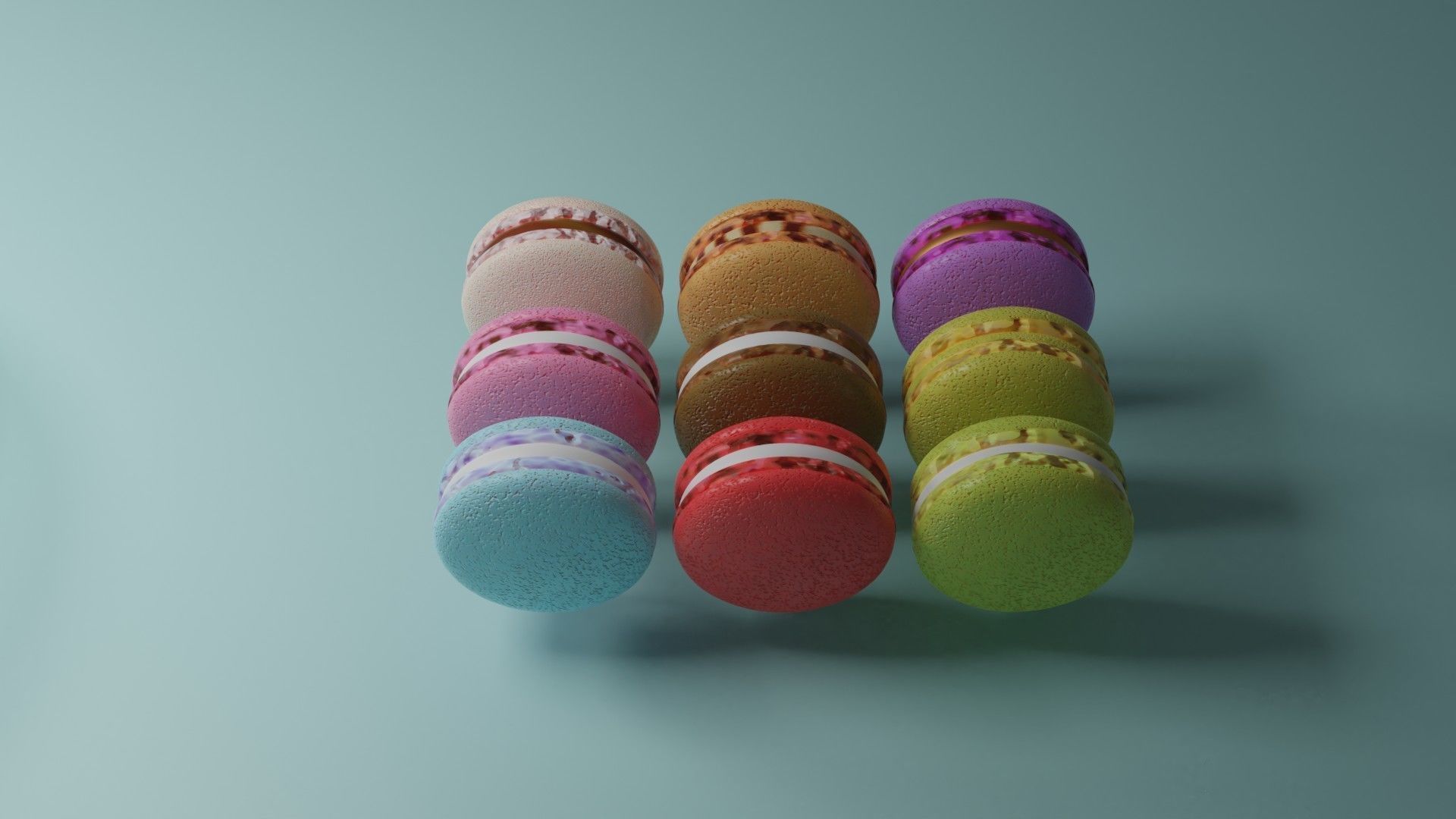 Makaron colorful macaroons Free 3D model_4