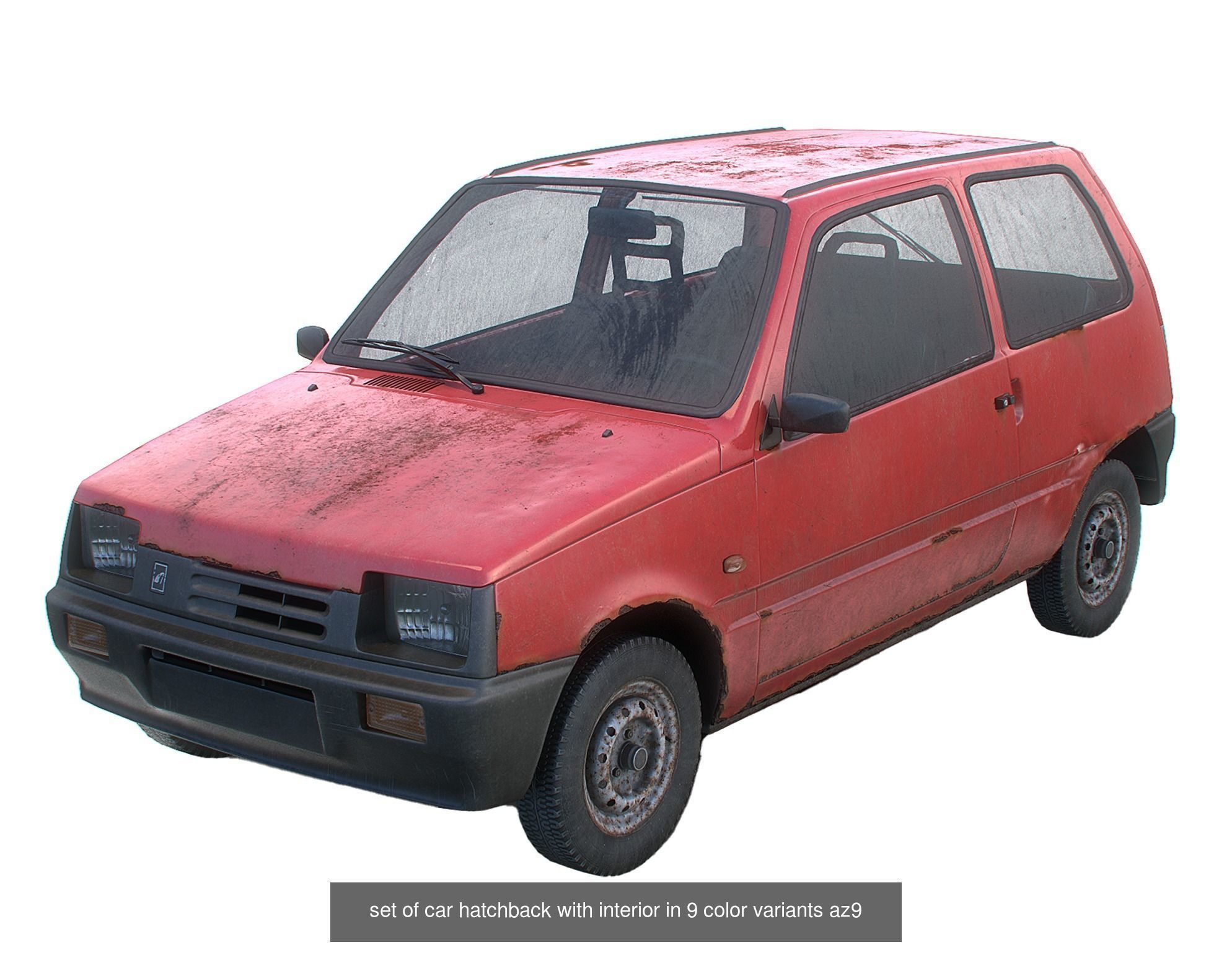 Set of 5 classic cars with interior and color variants az9 3D Model Collection_3