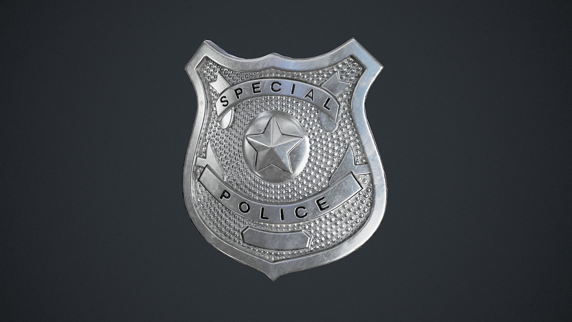 Special Police Badge Low-poly 3D model_1