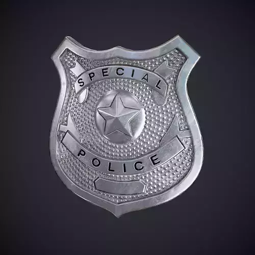 Special Police Badge Low-poly 3D model