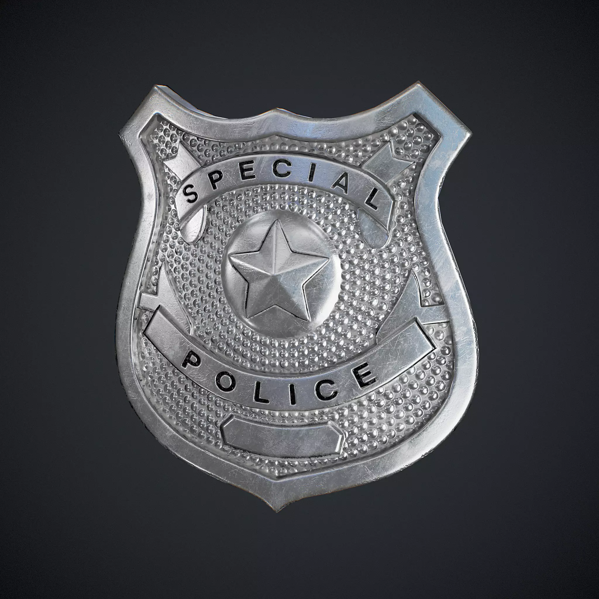 Special Police Badge Low-poly 3D model_0