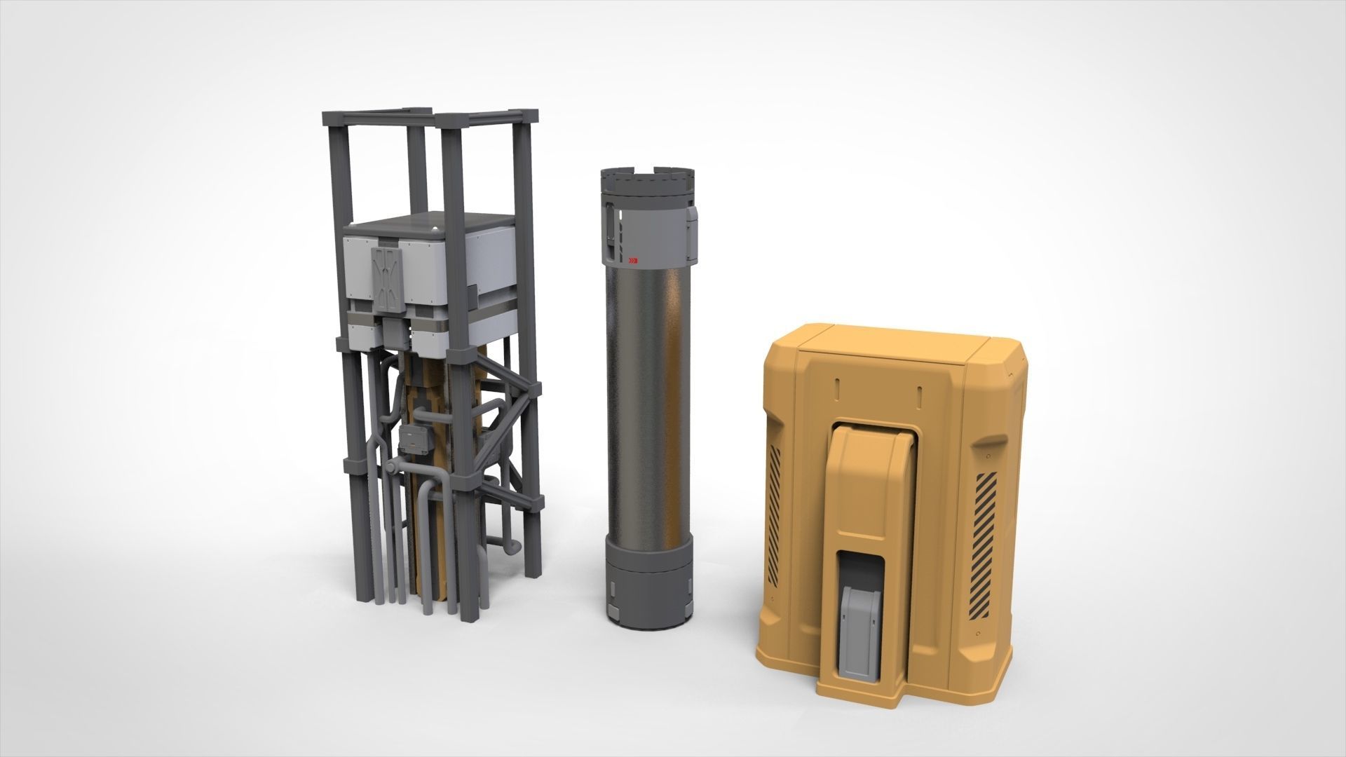 sci-fi Architecture kitbash 39 3D model_4