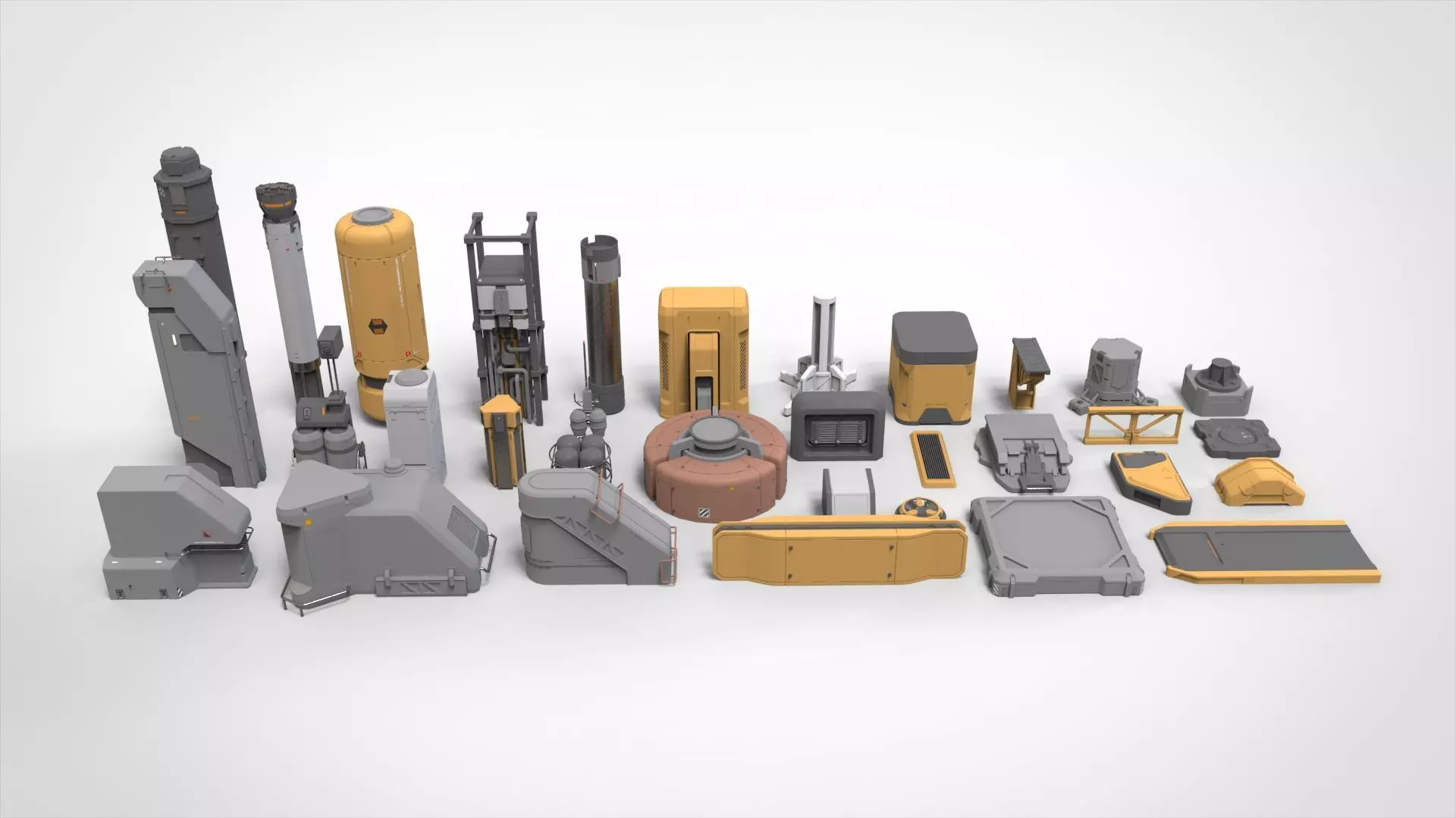 sci-fi Architecture kitbash 39 3D model_0