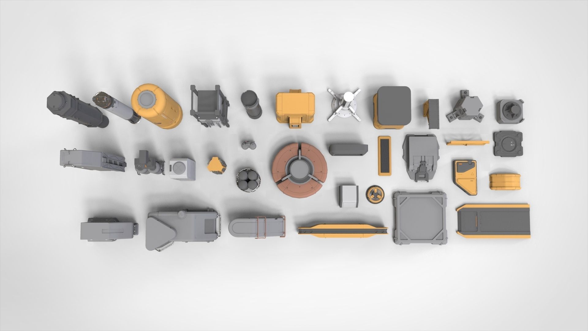 sci-fi Architecture kitbash 39 3D model_2