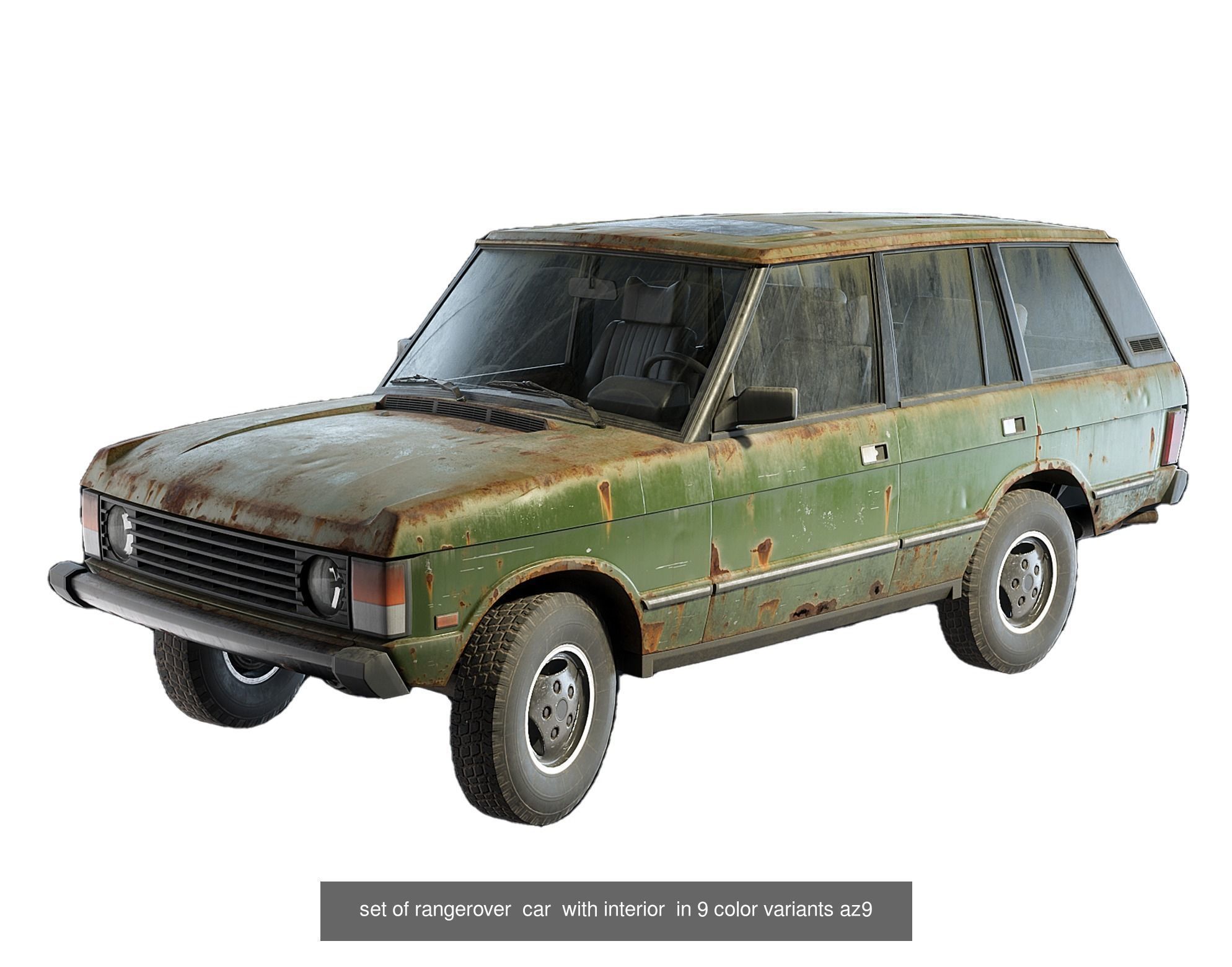 Set of 5 sedan cars with interior and color variants az9 3D Model Collection_4