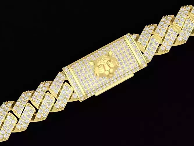 diamond hit hop cuban tiger bracelets 3627