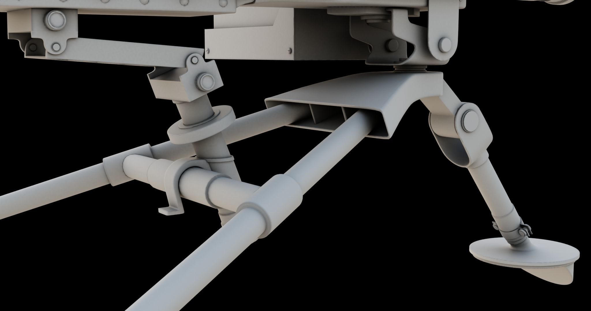 M2 Browning Machine Gun 05 PBR Unity UE V-Ray Textures Included Low-poly 3D model_28