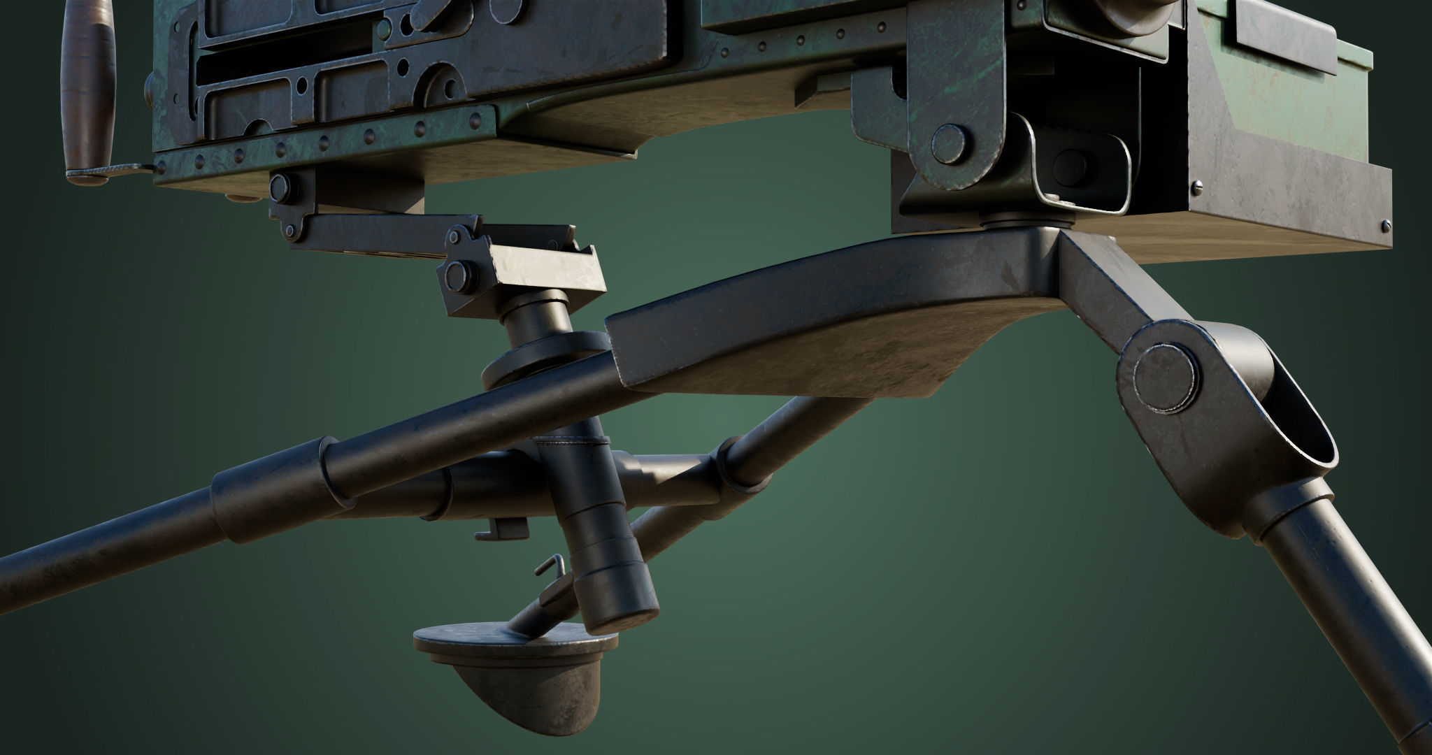 M2 Browning Machine Gun 05 PBR Unity UE V-Ray Textures Included Low-poly 3D model_14