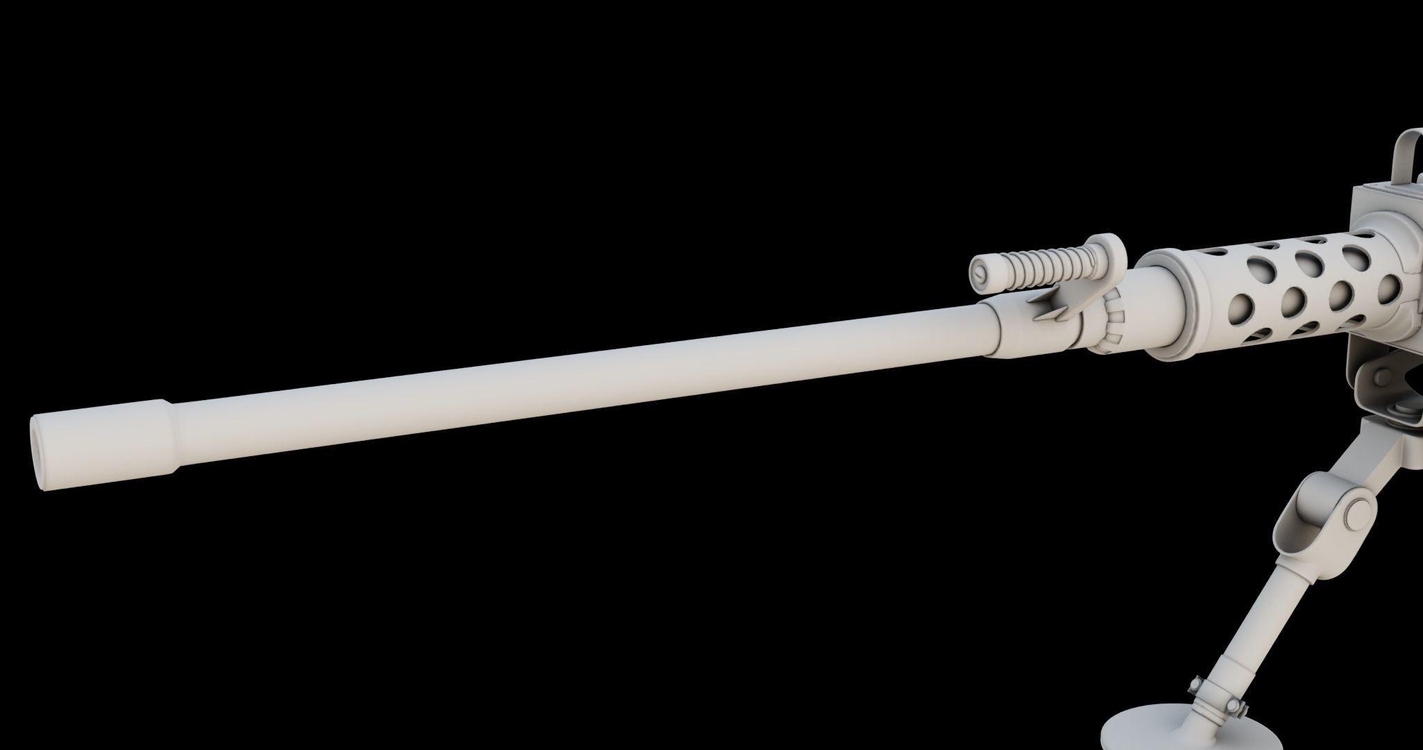 M2 Browning Machine Gun 05 PBR Unity UE V-Ray Textures Included Low-poly 3D model_27