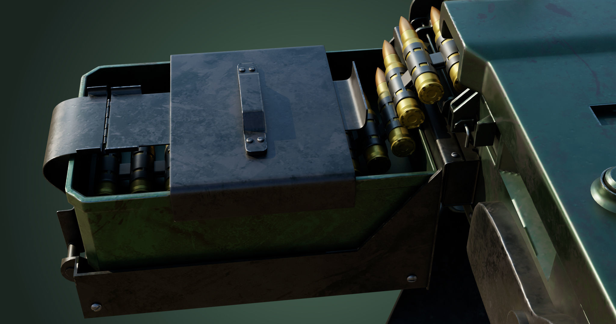 M2 Browning Machine Gun 05 PBR Unity UE V-Ray Textures Included Low-poly 3D model_11