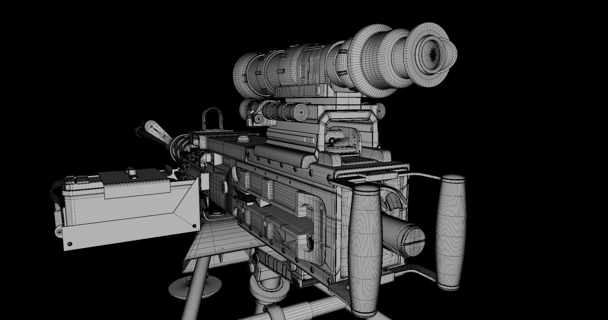 M2 Browning Machine Gun 05 PBR Unity UE V-Ray Textures Included Low-poly 3D model_33