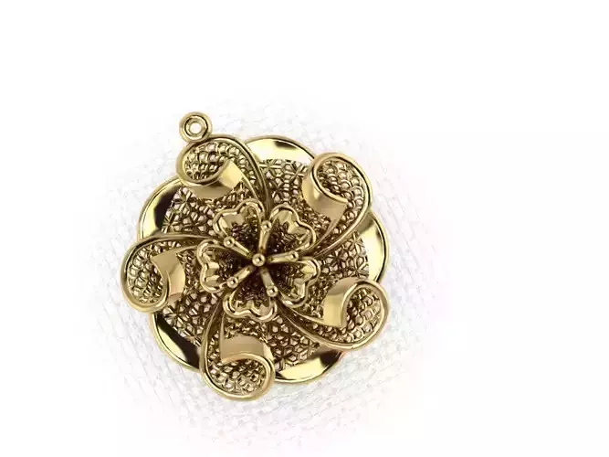 pendant31 ornate gold plated flower