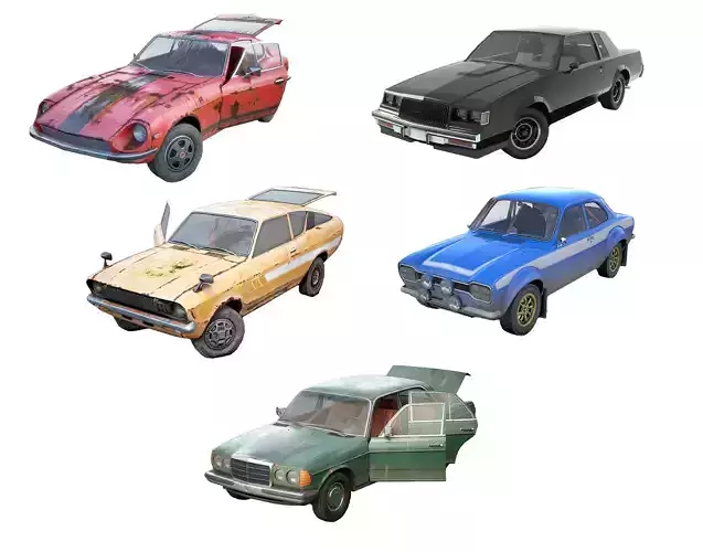 set of racing sport cars with interior in 9 color variants az9 3D Model Collection