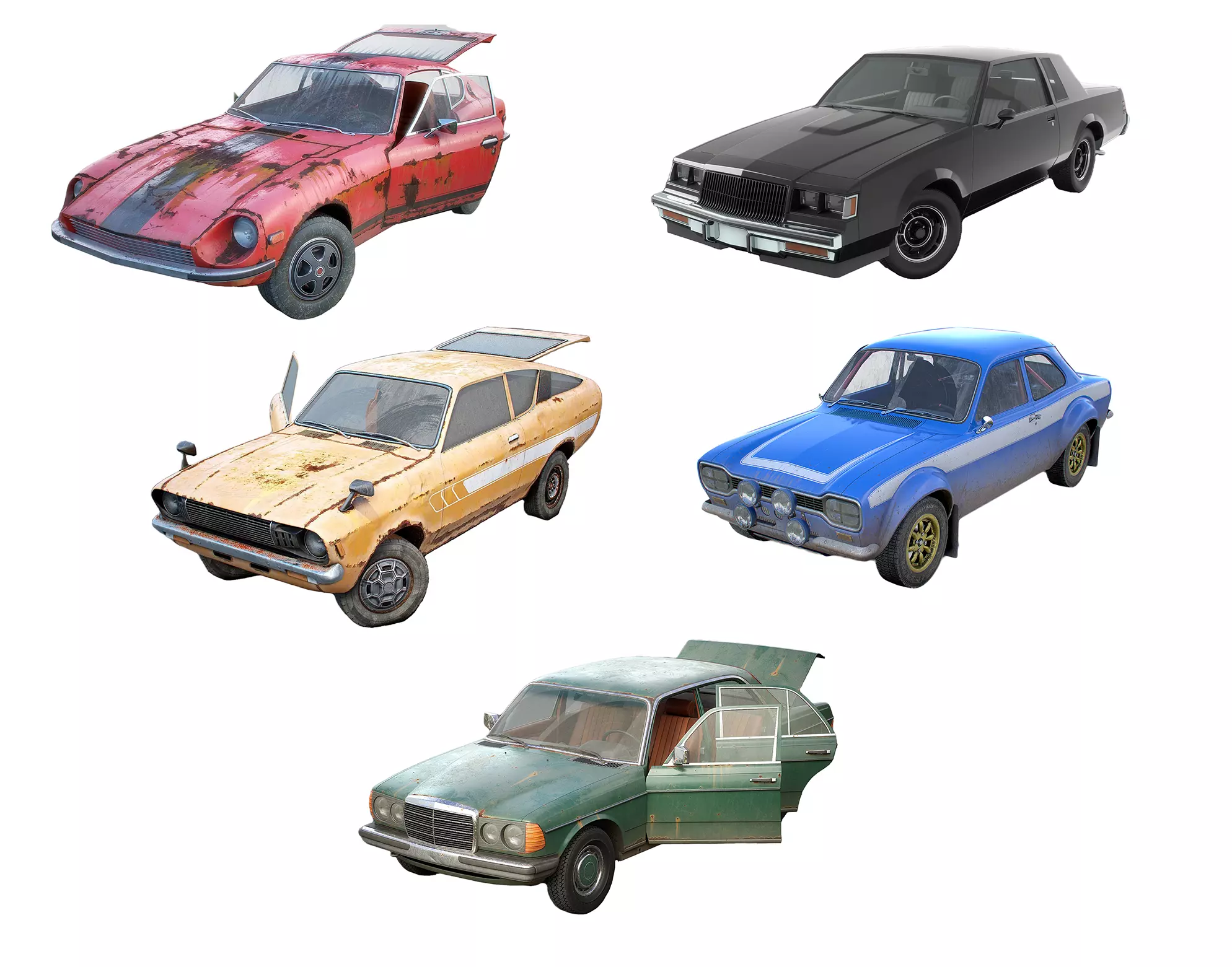 set of racing sport cars with interior in 9 color variants az9 3D Model Collection_0