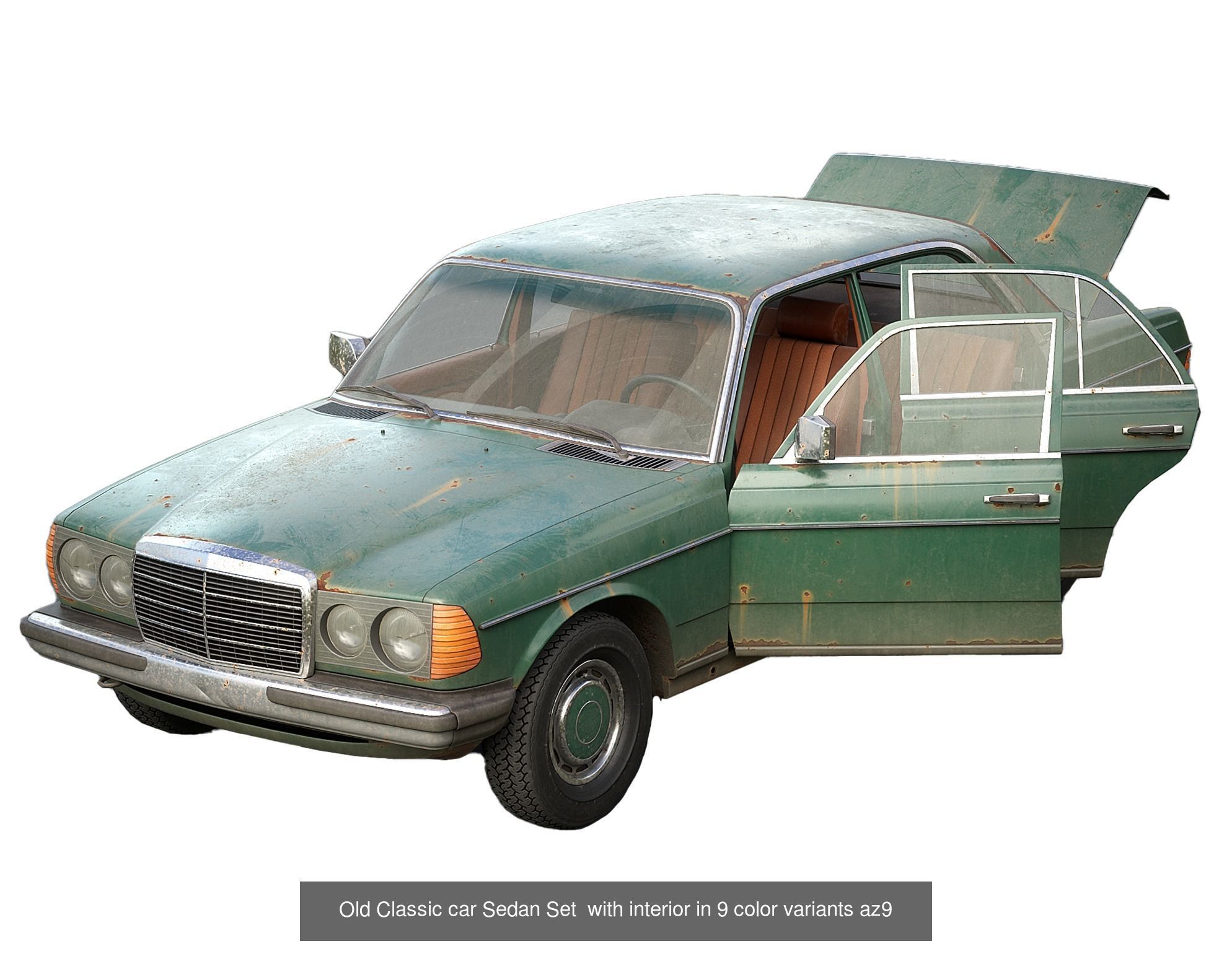 set of racing sport cars with interior in 9 color variants az9 3D Model Collection_2