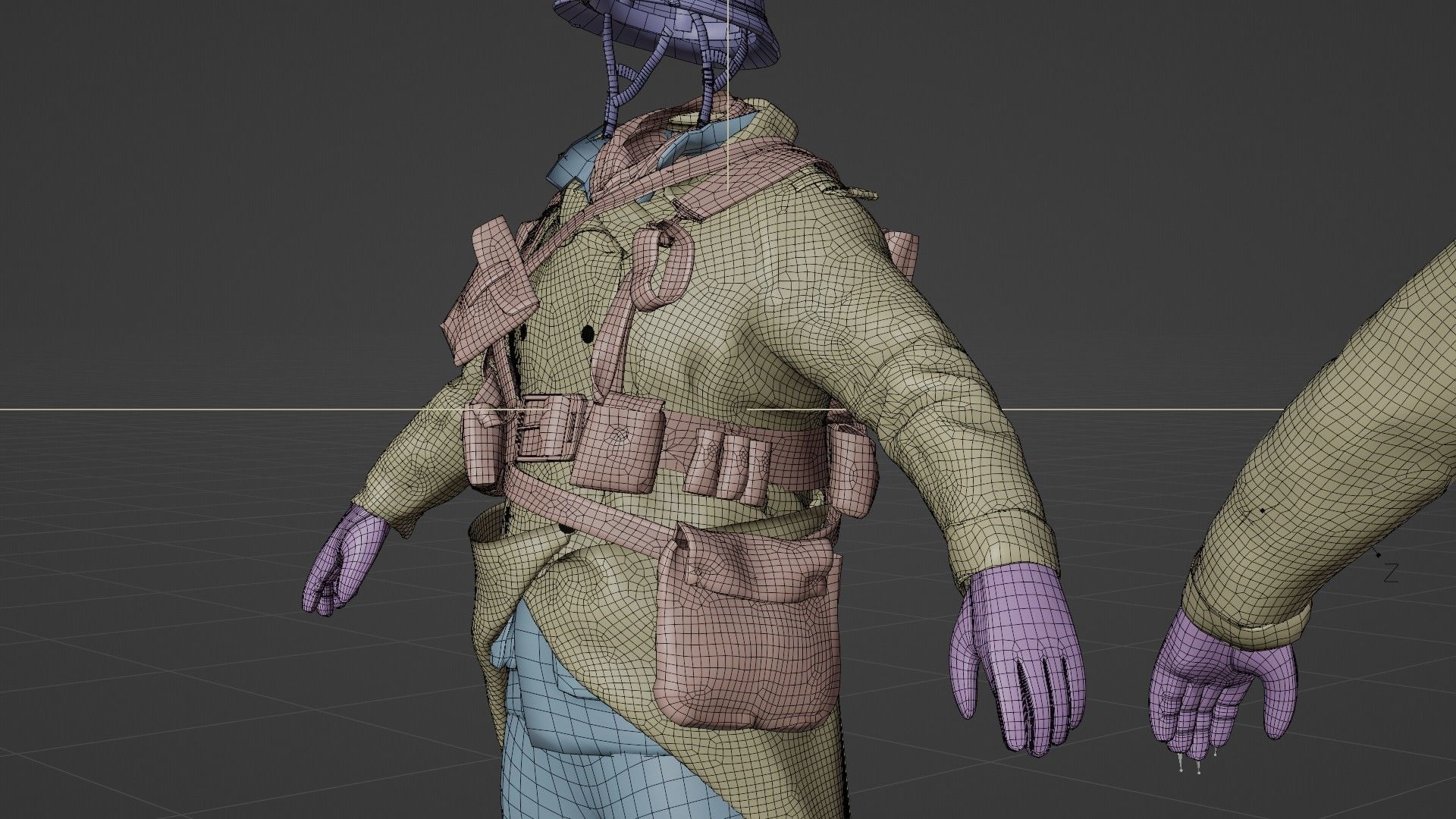 SOLDIER WWI French Rigged 3D model_20