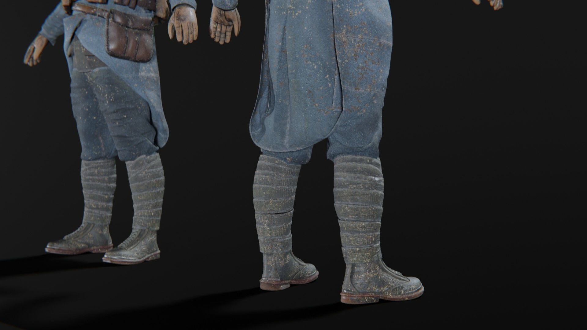 SOLDIER WWI French Rigged 3D model_9