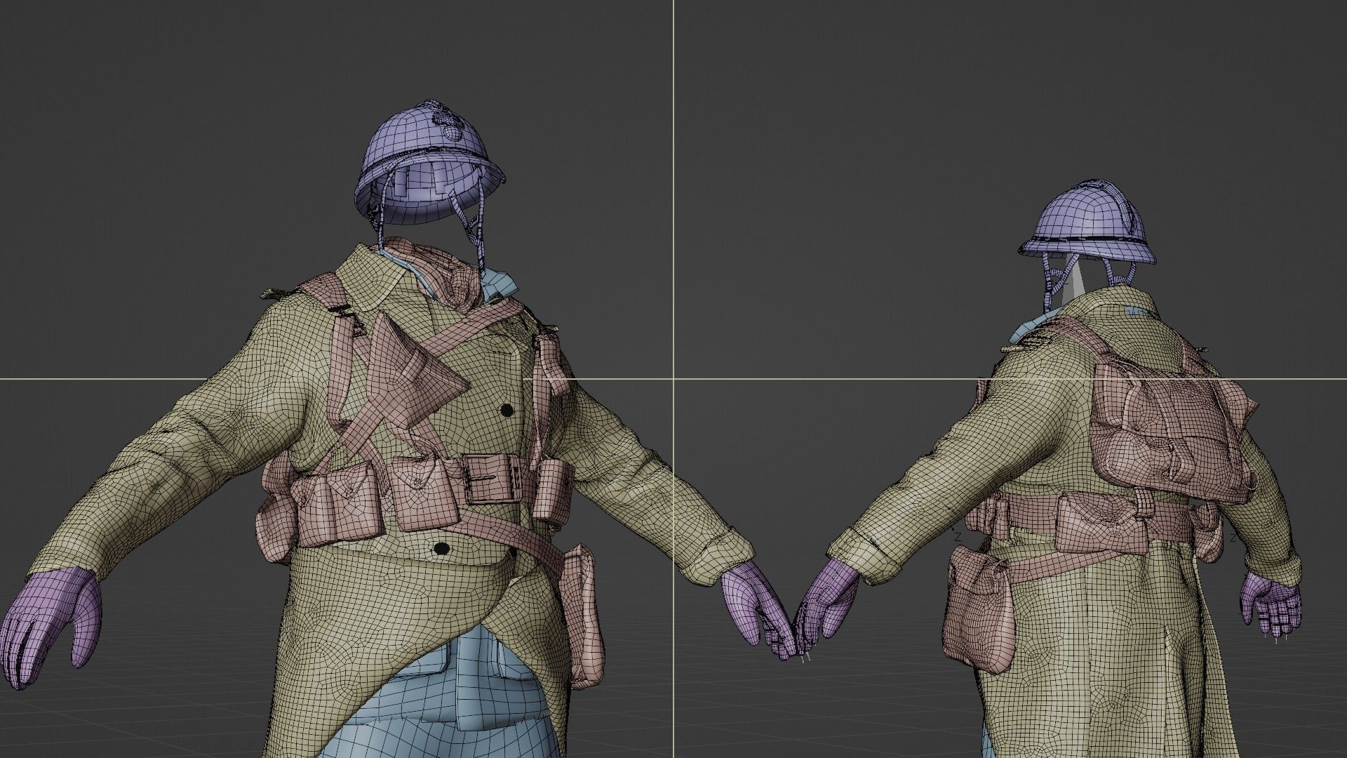 SOLDIER WWI French Rigged 3D model_18