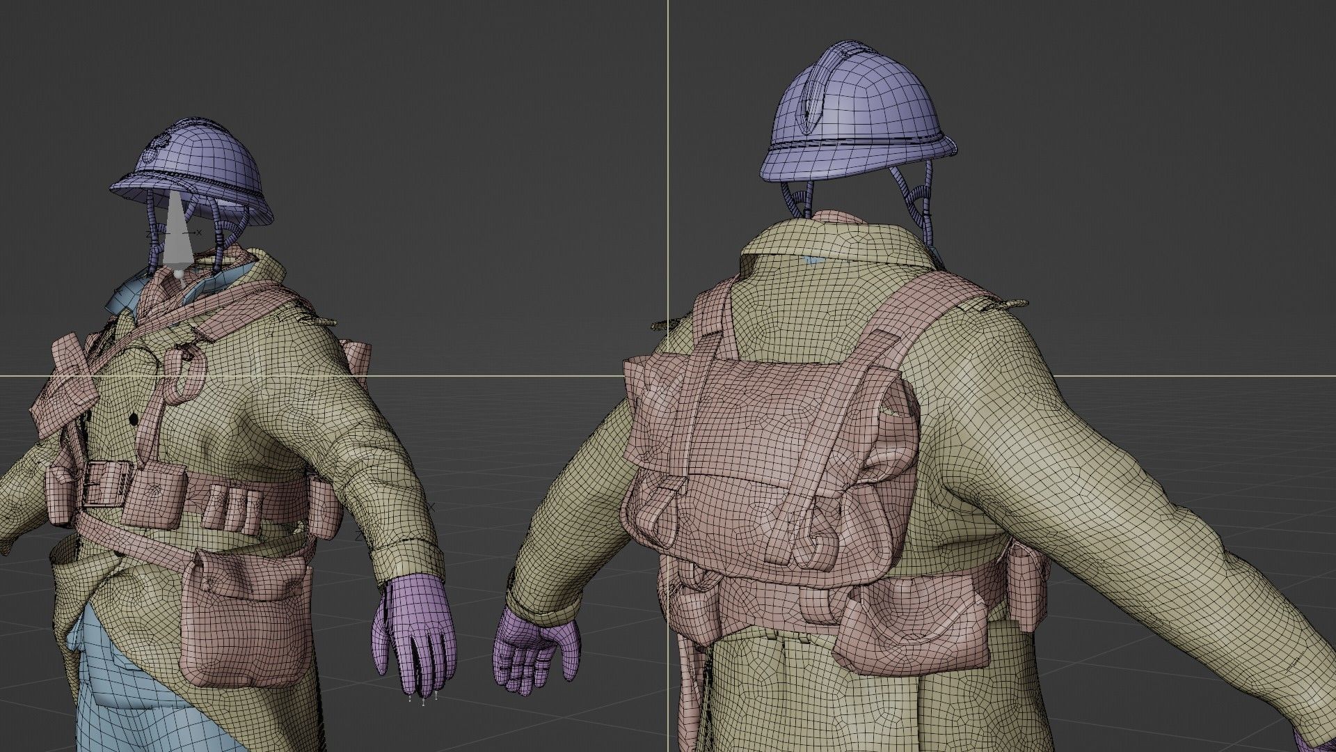 SOLDIER WWI French Rigged 3D model_21