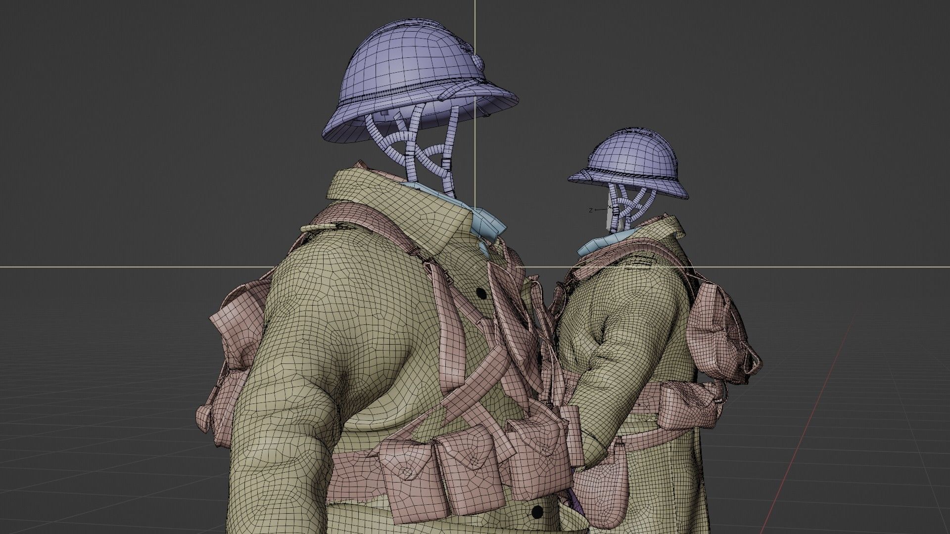 SOLDIER WWI French Rigged 3D model_19