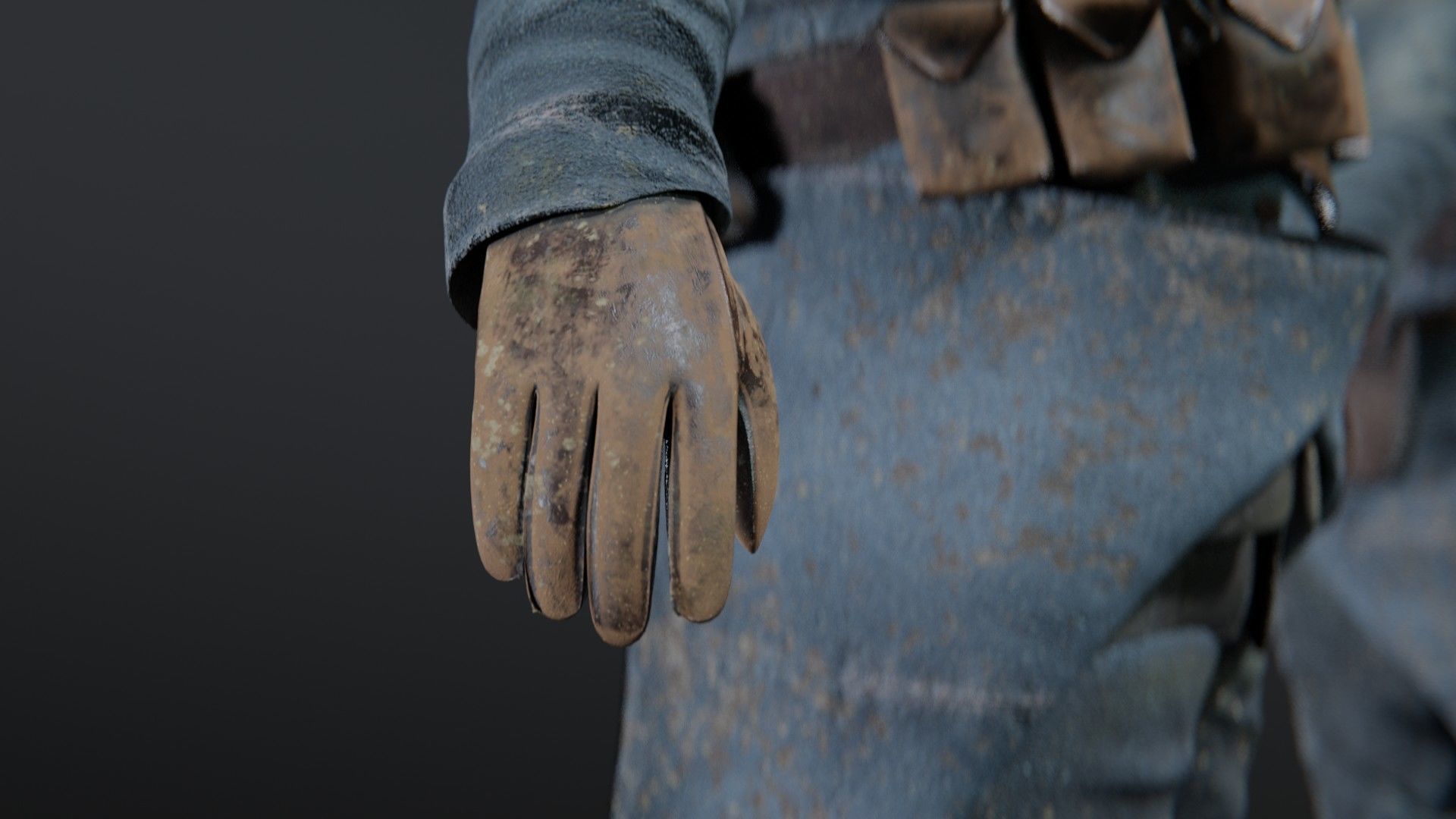 SOLDIER WWI French Rigged 3D model_12