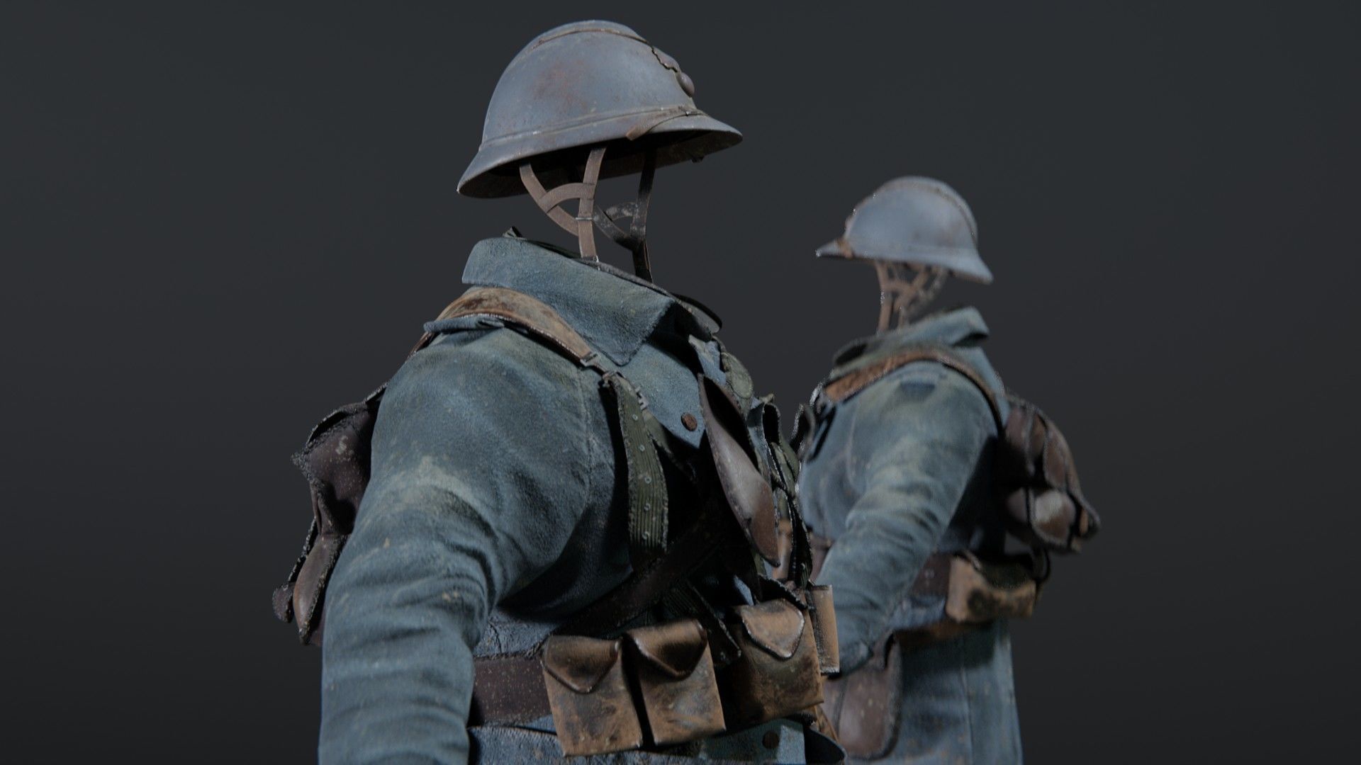 SOLDIER WWI French Rigged 3D model_6