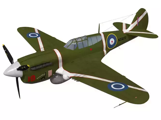 Curtiss P-40M Warhawk 3D model