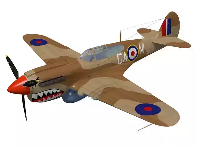 Curtiss P-40M kittyhawk 3D model
