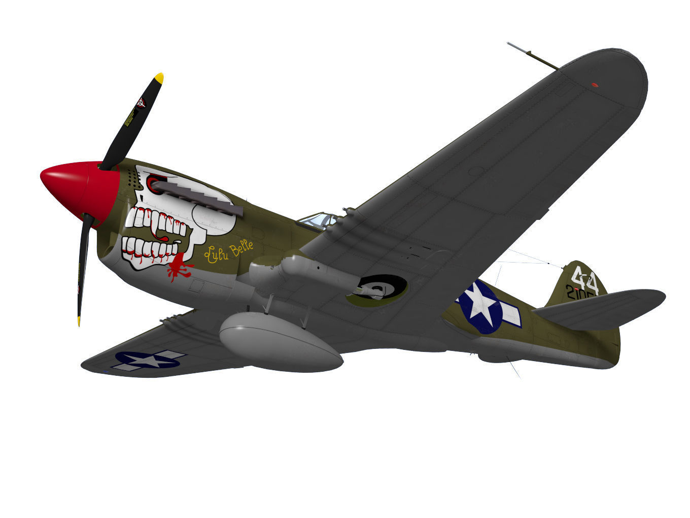 Curtiss P-40N Warhawk 3D model_3
