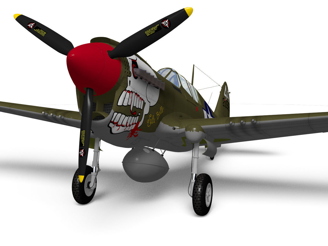 Curtiss P-40N Warhawk 3D model_5