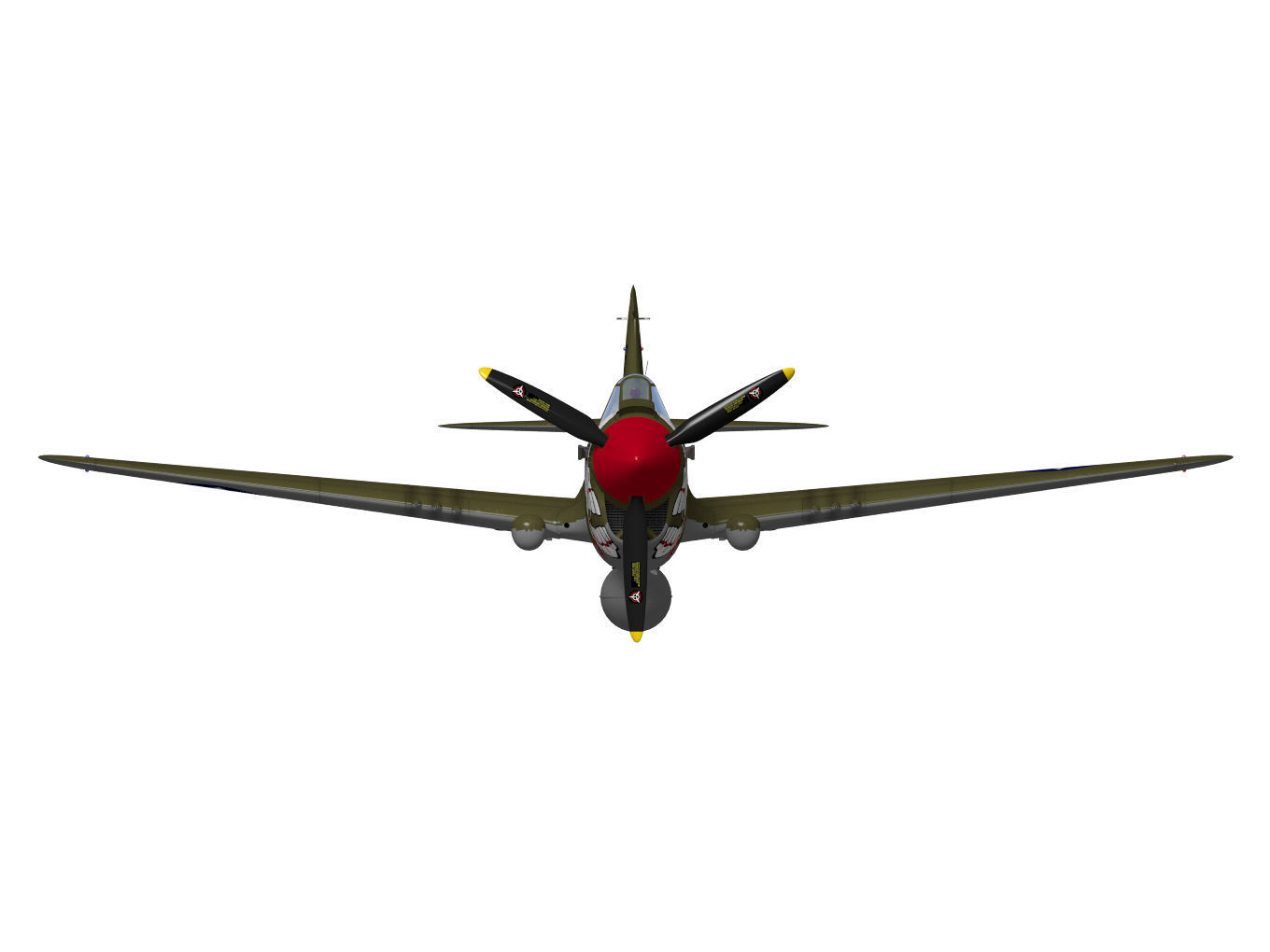 Curtiss P-40N Warhawk 3D model_10