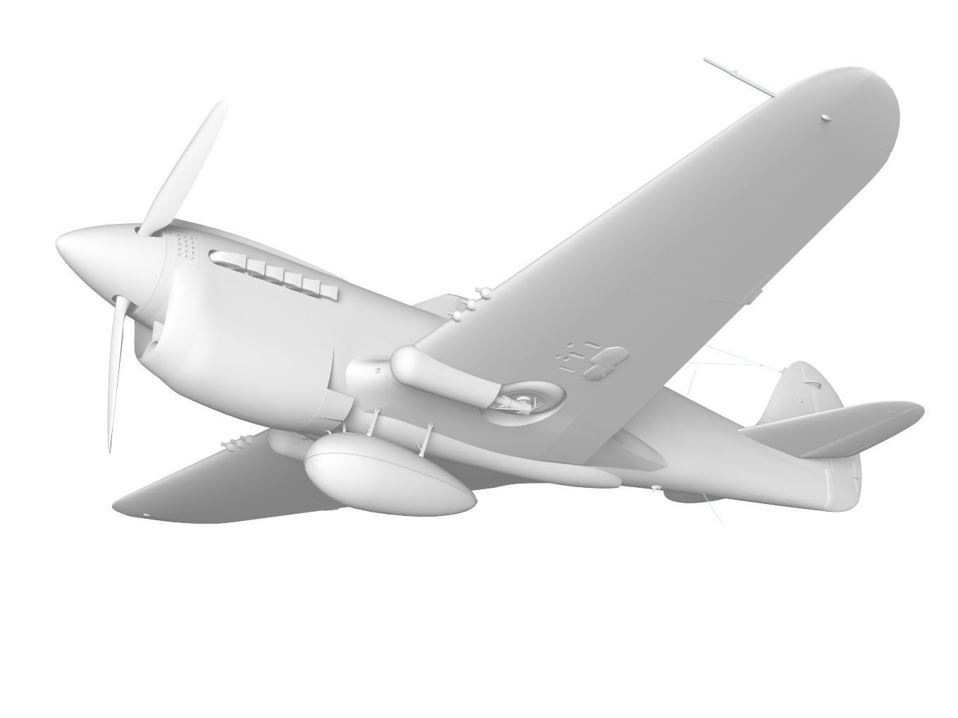 Curtiss P-40N Warhawk 3D model_16