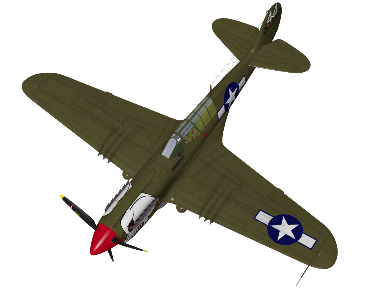 Curtiss P-40N Warhawk 3D model_7