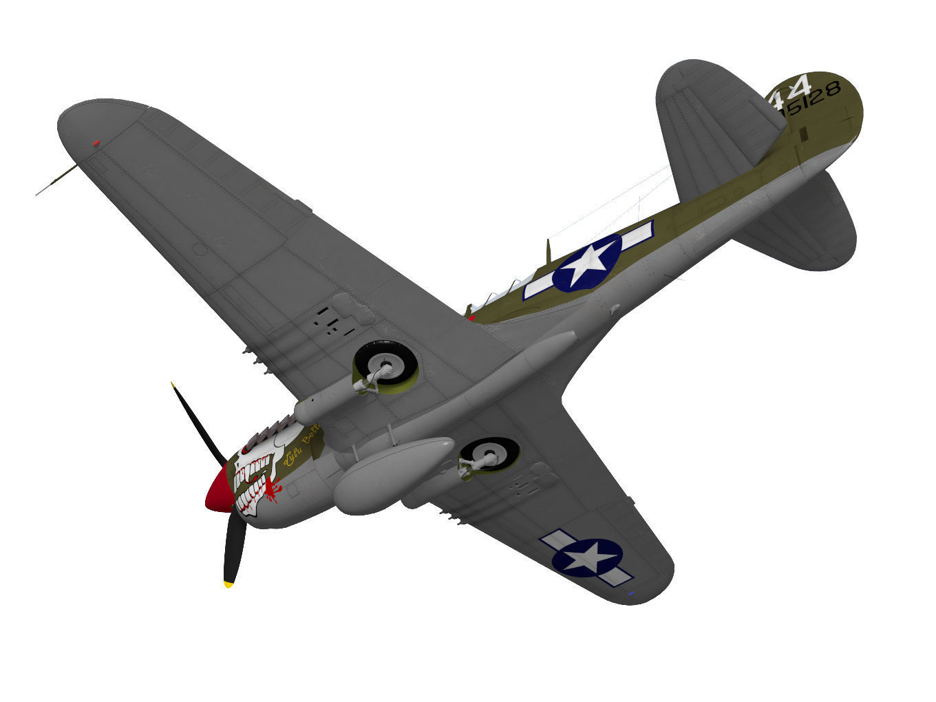 Curtiss P-40N Warhawk 3D model_8