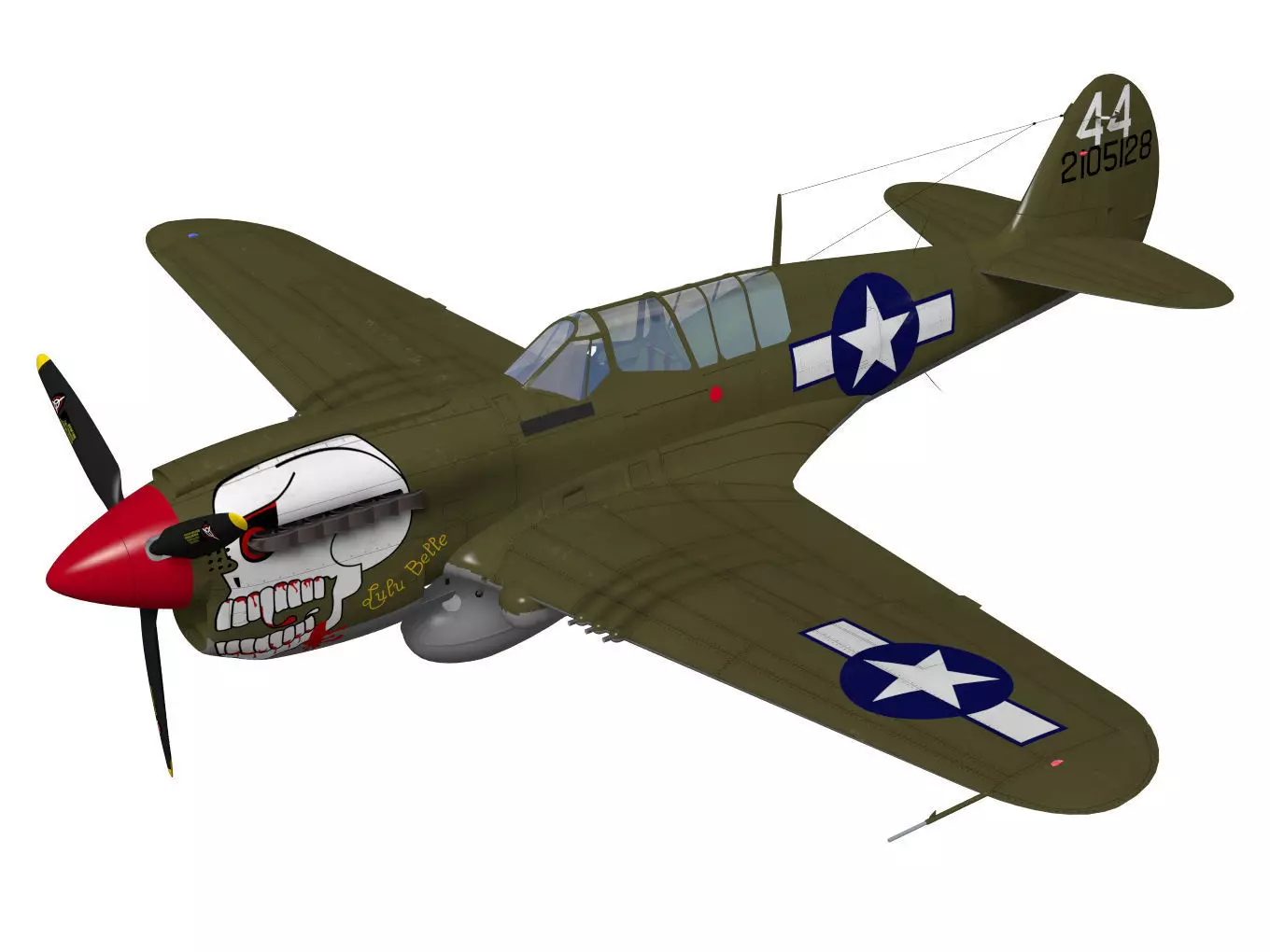 Curtiss P-40N Warhawk 3D model_0
