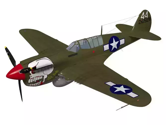 Curtiss P-40N Warhawk 3D model