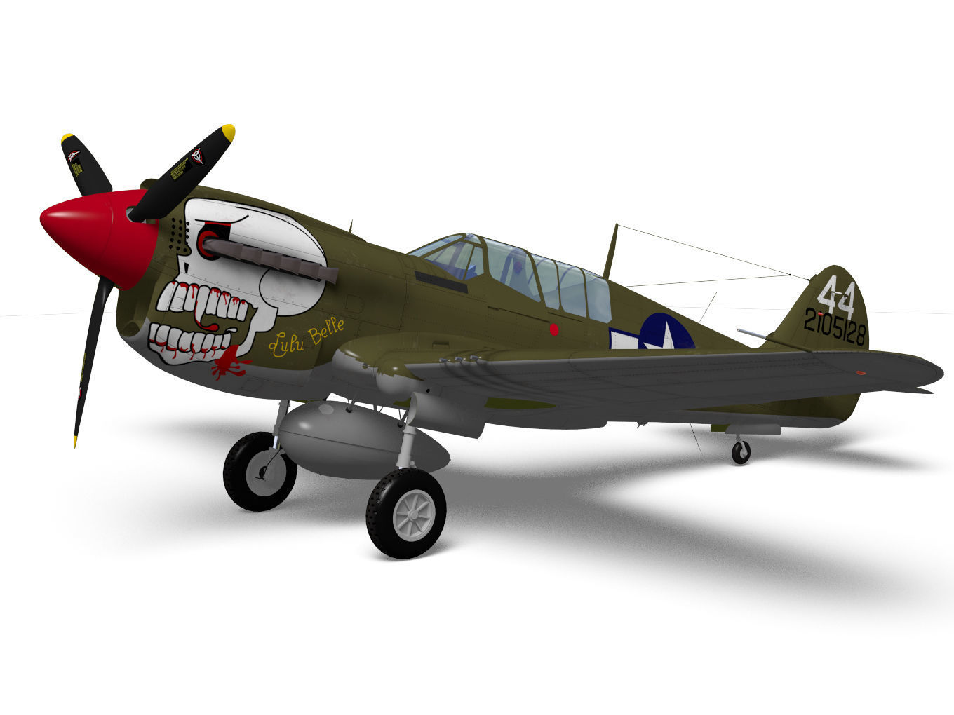 Curtiss P-40N Warhawk 3D model_4