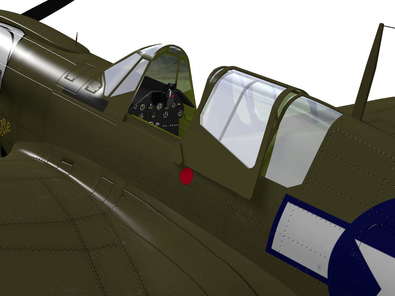 Curtiss P-40N Warhawk 3D model_6
