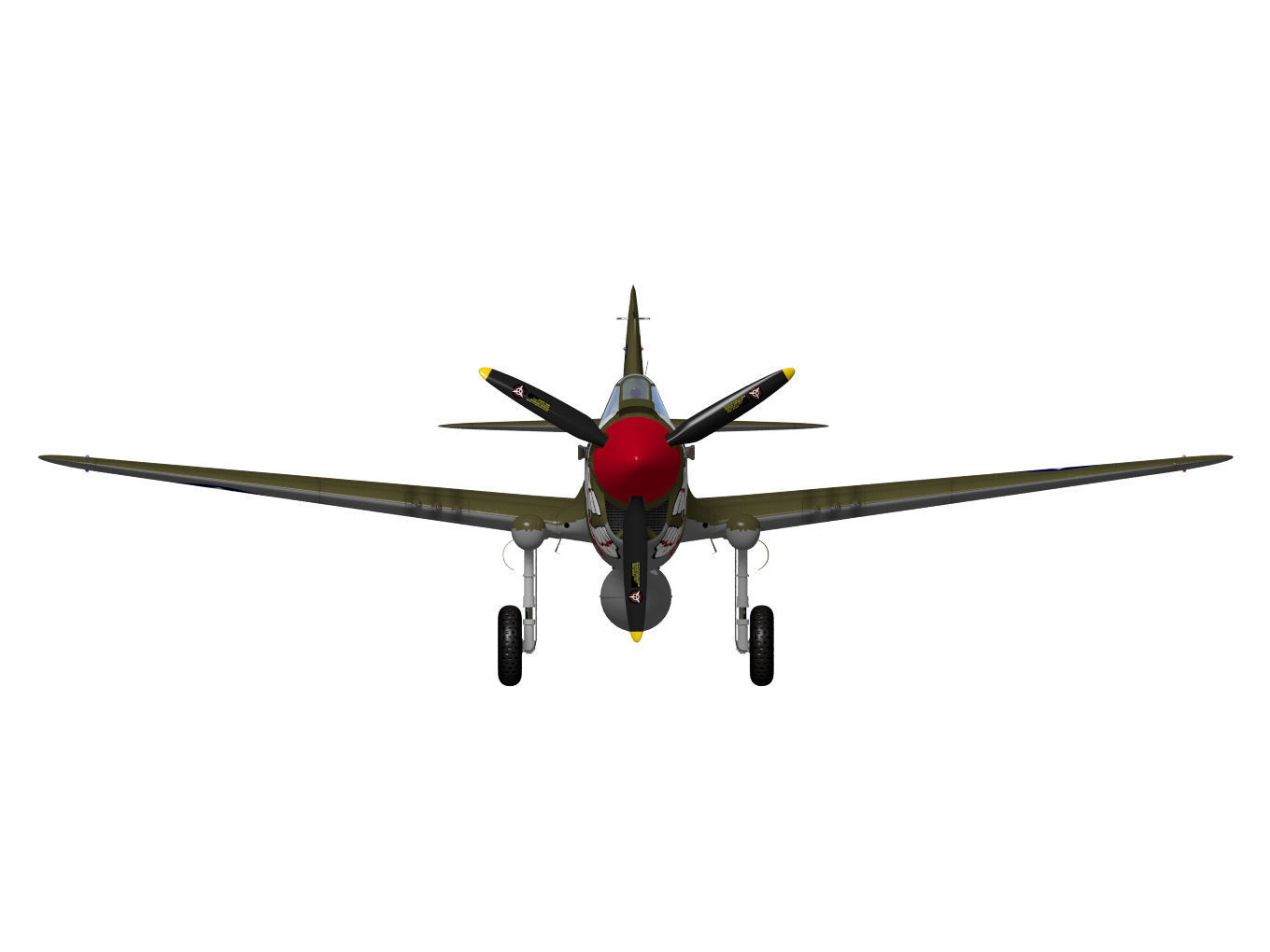 Curtiss P-40N Warhawk 3D model_11