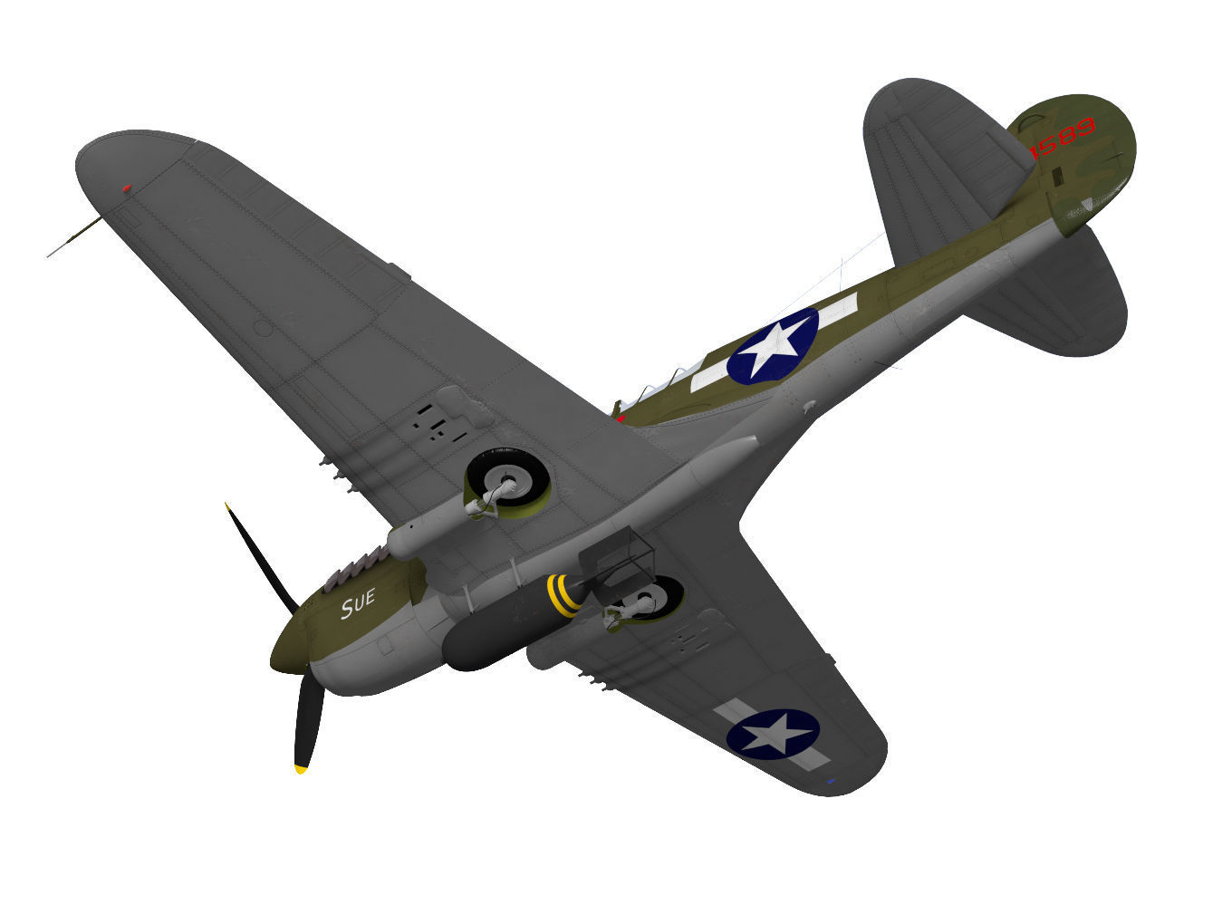 Curtiss P-40N Warhawk 3D model_8