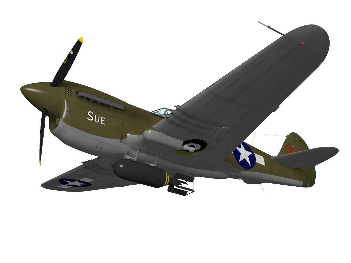 Curtiss P-40N Warhawk 3D model_3