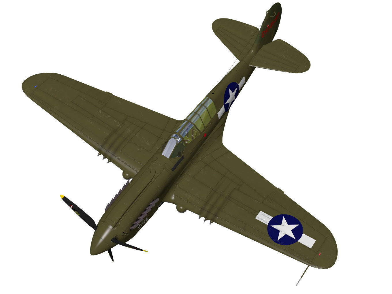 Curtiss P-40N Warhawk 3D model_7