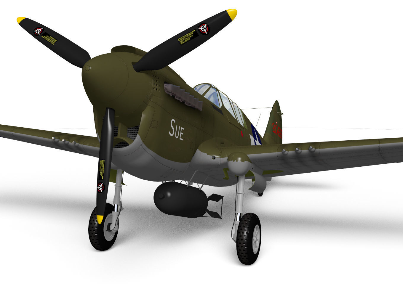 Curtiss P-40N Warhawk 3D model_5