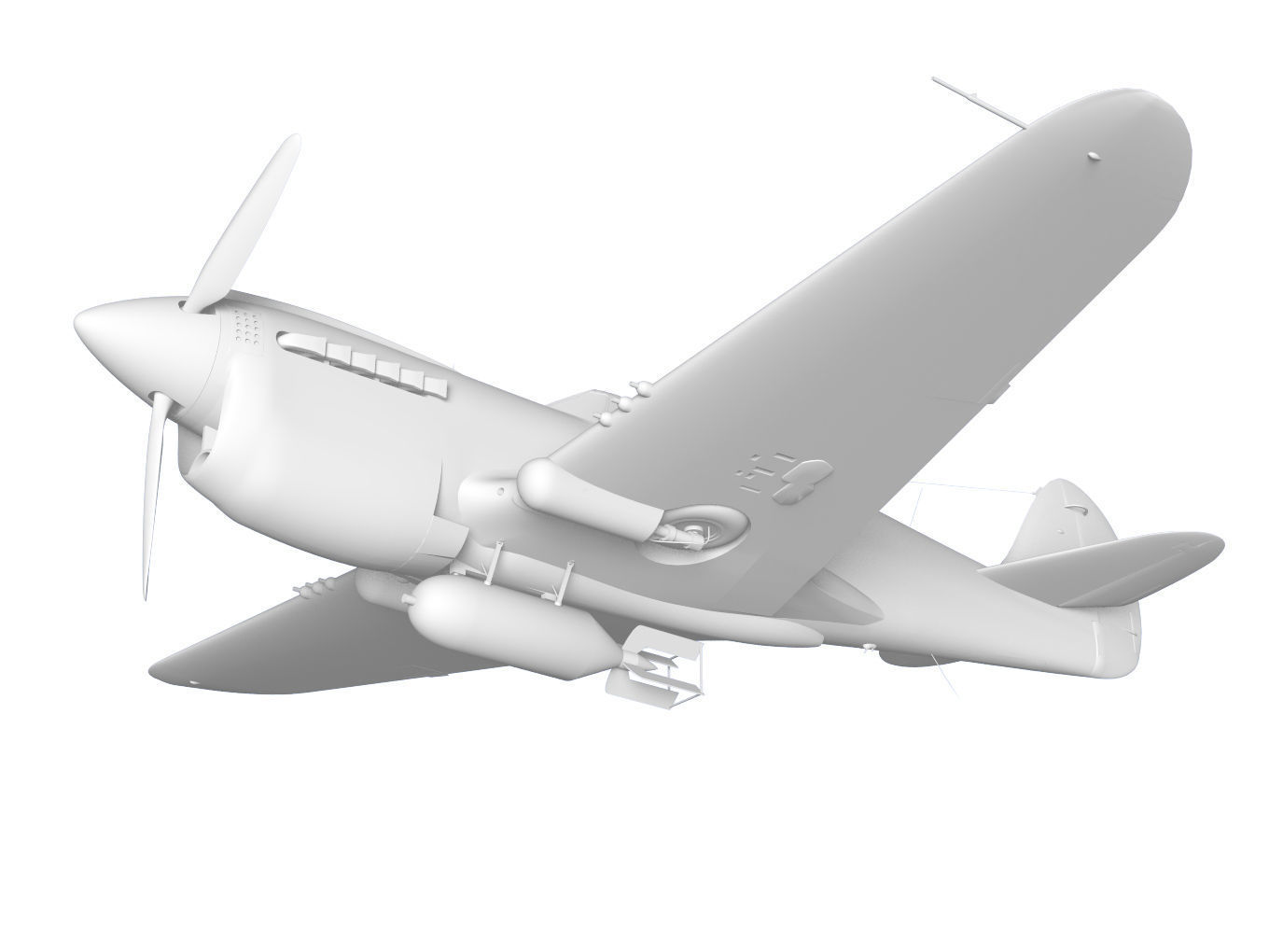 Curtiss P-40N Warhawk 3D model_16