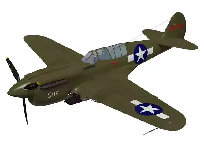 Curtiss P-40N Warhawk 3D model