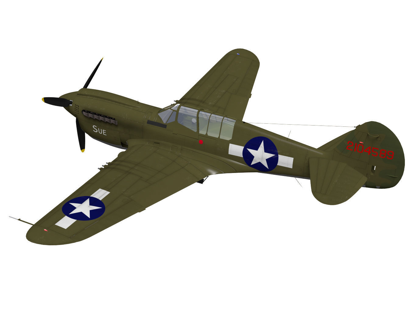 Curtiss P-40N Warhawk 3D model_1